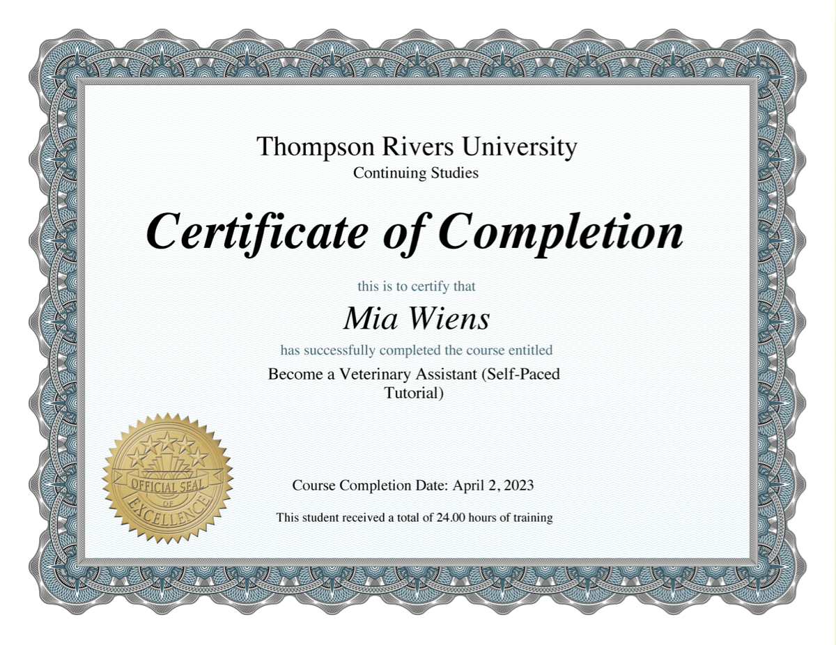 Thomson River Certificate Picture