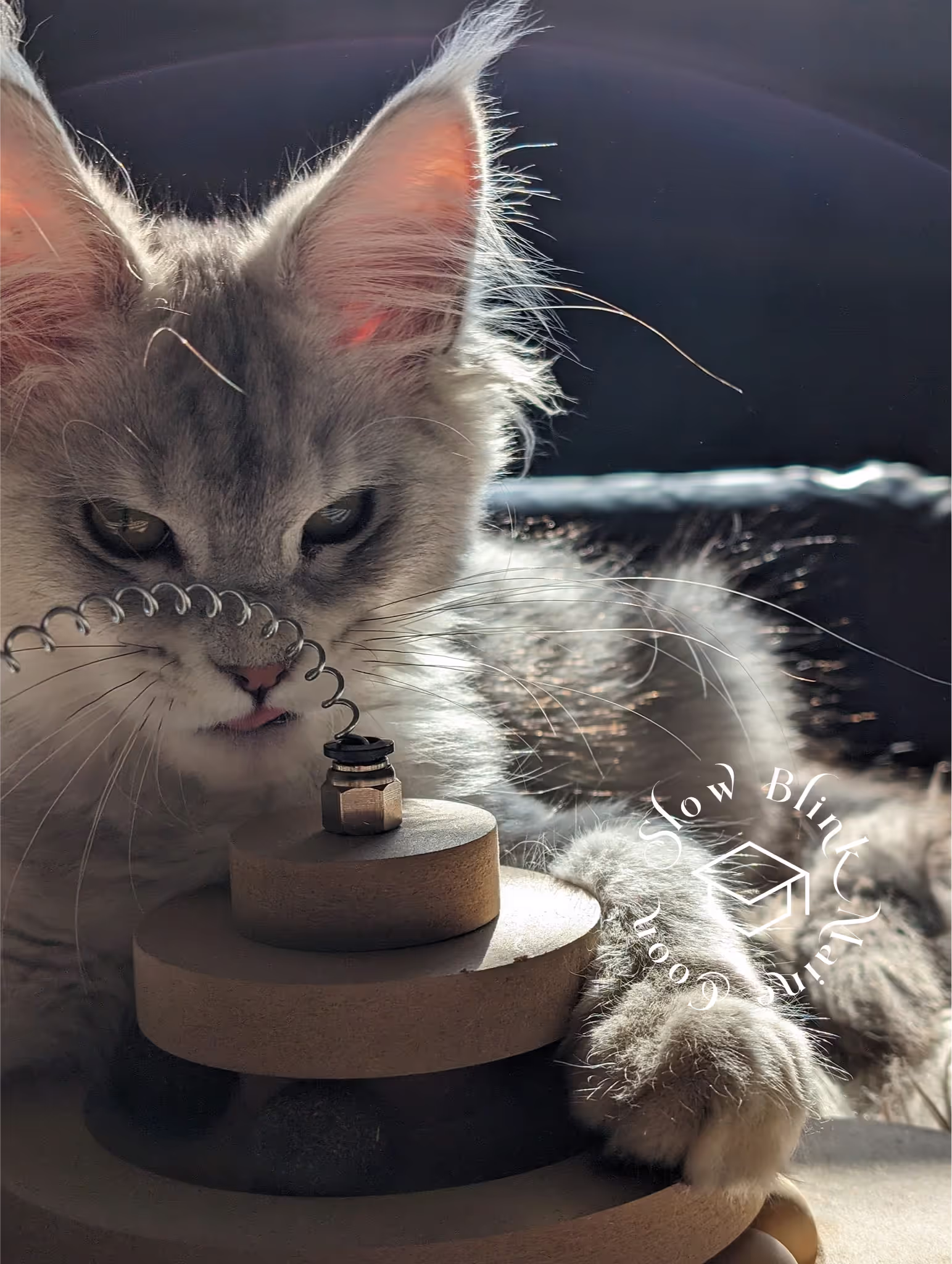 high silver | maine coon kitten | black silver tabby | ems code mco ems 22 | male Customer Pictures of their Maine Coon Cats and Kittens who "Graduated" from SlowBlink MaineCoons > high silver | maine coon kitten | black silver tabby | ems code mco ems 22 | male | idx51