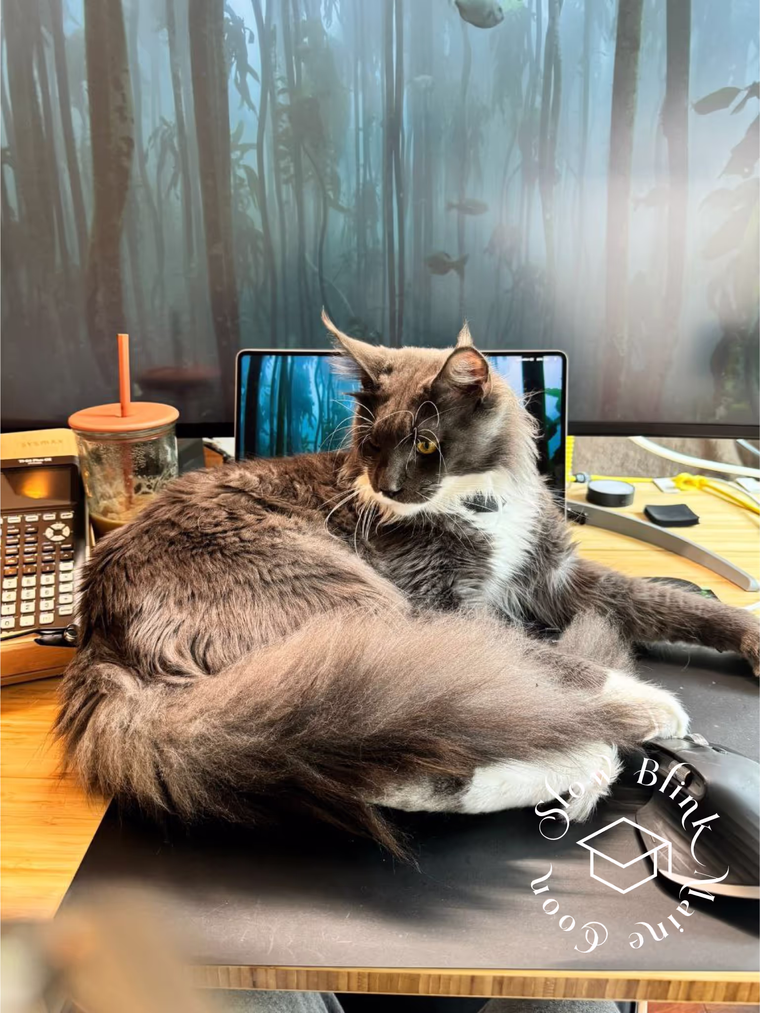 polydactyl bicolor maine coon kitten | male | blue smoke bicolor | ems code mcp as 03 | age 1 year old | name t rhett Customer Pictures of their Maine Coon Cats and Kittens who "Graduated" from SlowBlink MaineCoons > polydactyl bicolor maine coon kitten | male | blue smoke bicolor | ems code mcp as 03 | age 1 year old | name t rhett | idx06