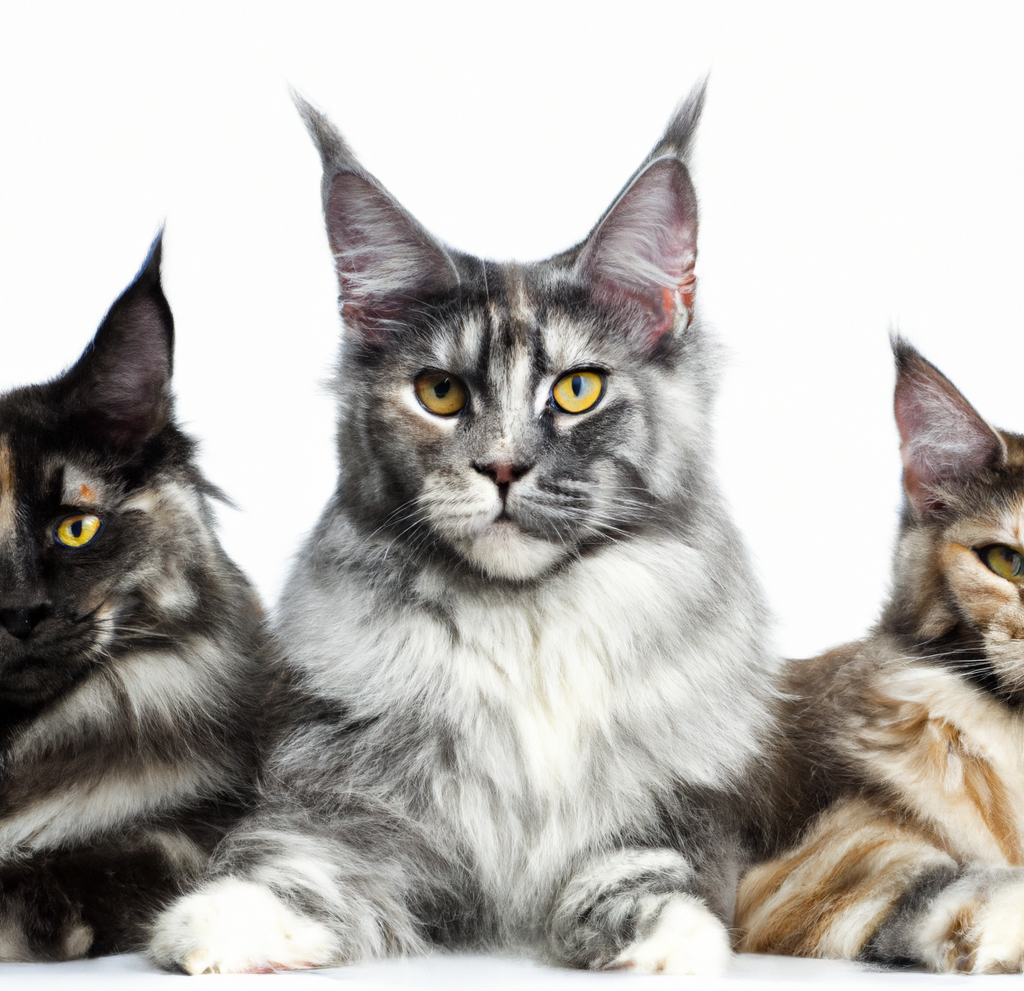 Three Maine Coon Cats