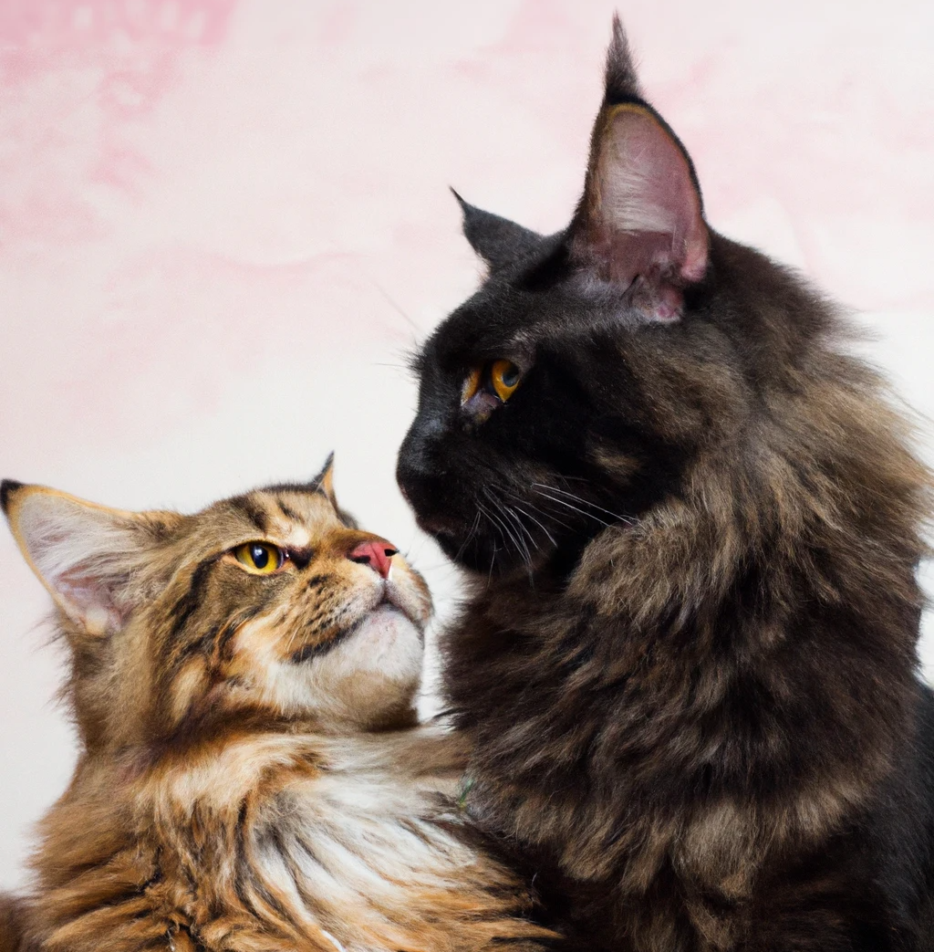 A Male Maine Coon with A female Maine Coon