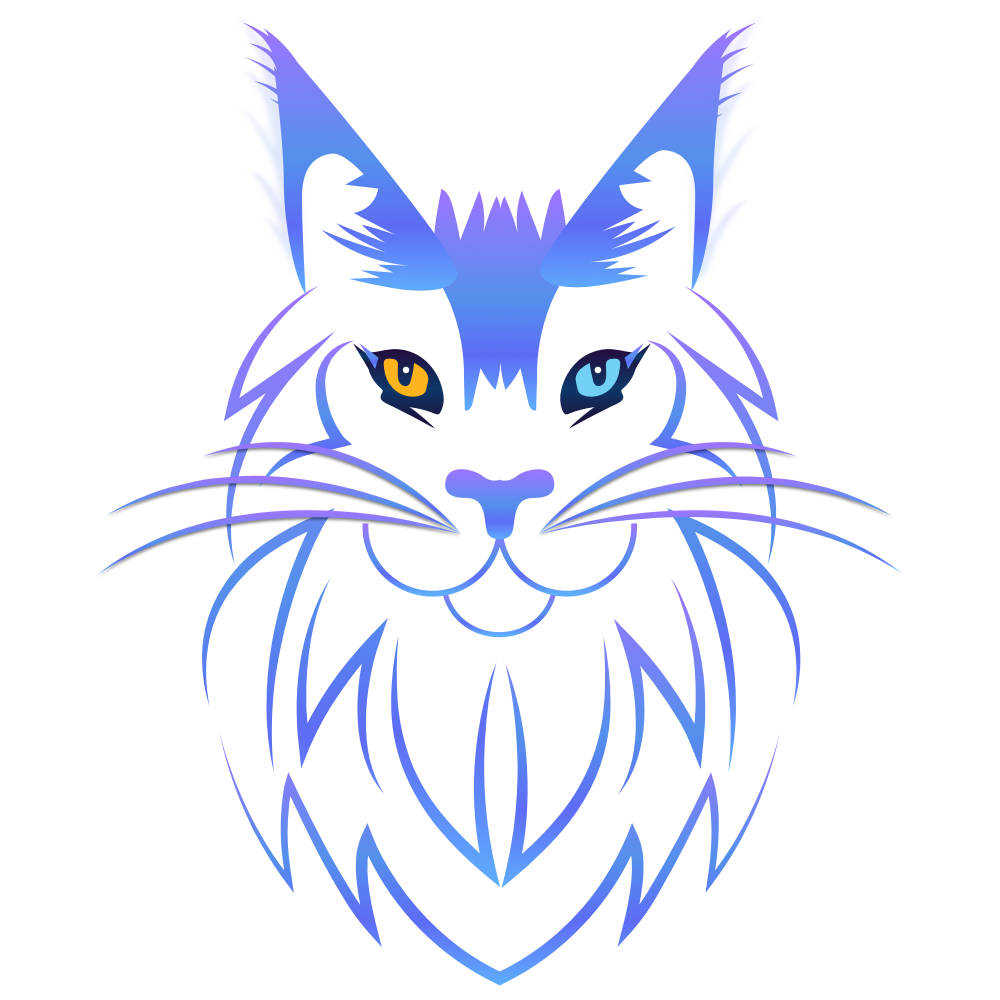 Logo of Slow Blink Maine Coons with a gradient
